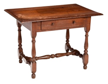 American Chippendale Walnut Stretcher Based Tavern Table