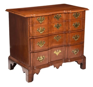 Fine Massachusetts Chippendale Block Front Mahogany Chest