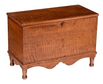 American Federal Tiger Maple Miniature Blanket Chest