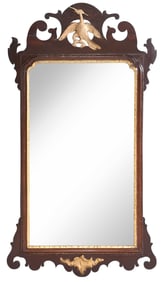 Chippendale Mahogany and Parcel Gilt Phoenix Figural Mirror