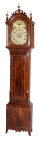 Massachusetts Federal Inlaid Mahogany Tall Case Clock, Label for S. Curtis, Boston