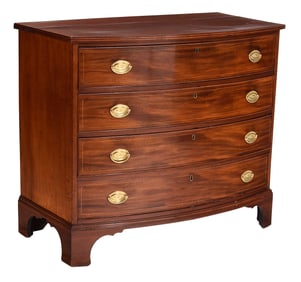 American Federal Inlaid Mahogany Bow Front Chest