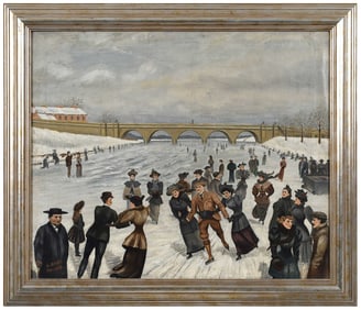 Primitive Ice Skating Scene