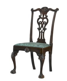 Philadelphia Chippendale Carved Mahogany Side Chair in Old Surface