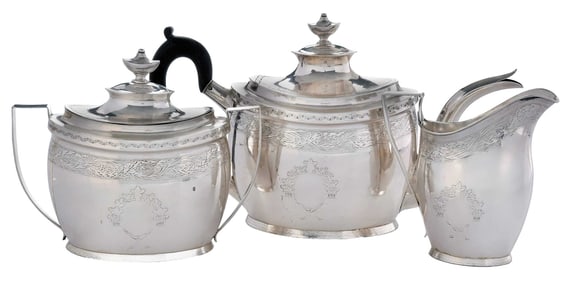 Three Piece New York Coin Silver Tea Service