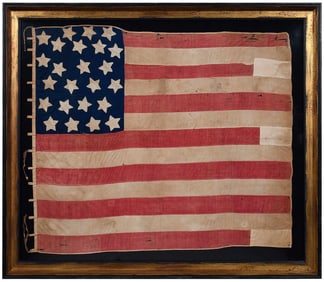 Civil War Era Hand Sewn 24 Star American Flag