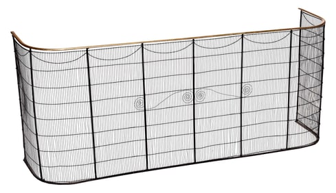 Large Federal Brass and Wire Fire Screen