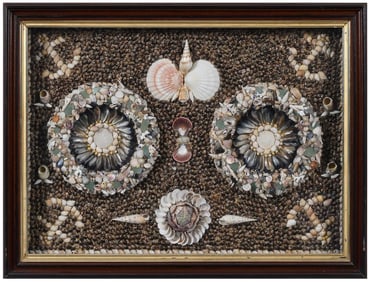 Large Framed Shellwork Composition
