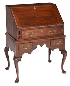 Pennsylvania Chippendale Carved Walnut Desk on Frame