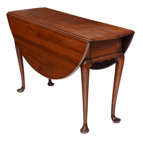 American Queen Anne Walnut Drop Leaf Table