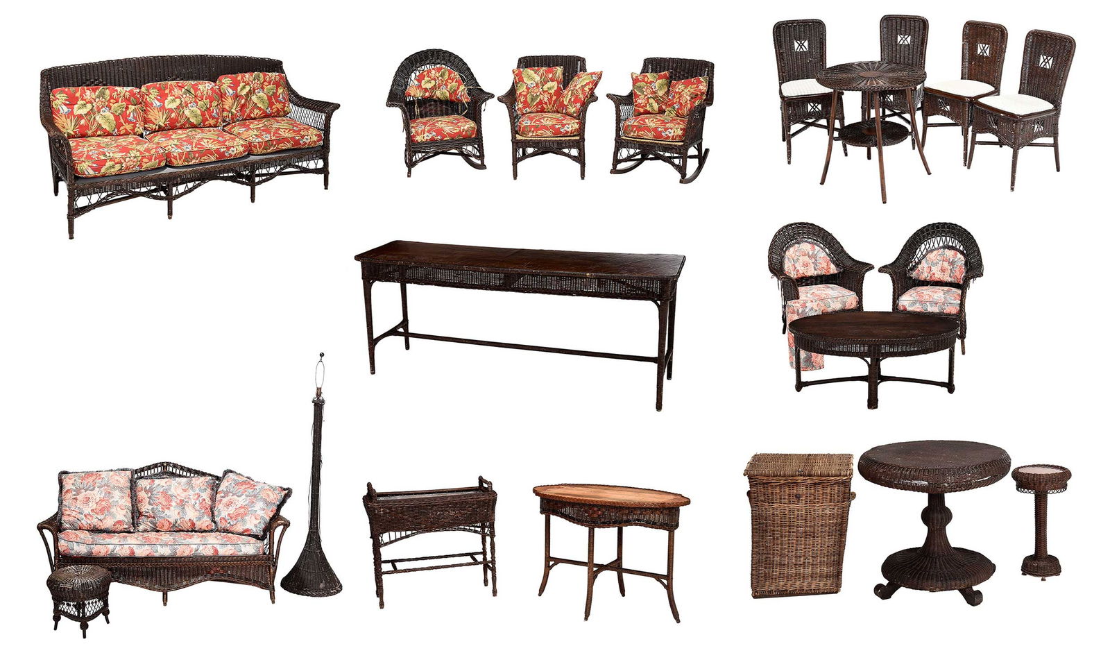 Extensive Suite of Vintage Wicker Patio Furniture (1 of 20)