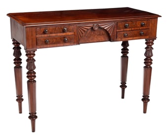 West Indies Classical Carved and Figured Mahogany Server