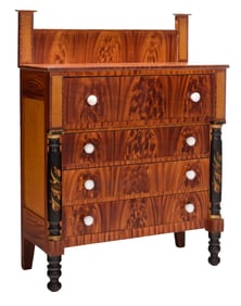 American Classical Paint Decorated and Faux Grained Chest