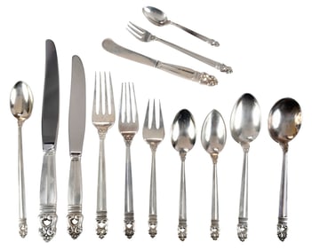International Royal Danish Sterling Flatware, 173 pieces