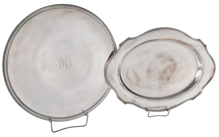 Two Large Sterling Trays