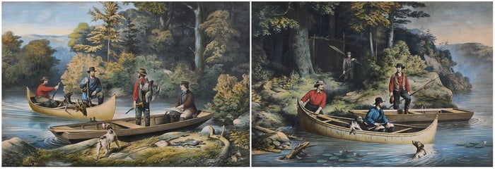 Pair of Large Folio Currier & Ives Sporting Prints
