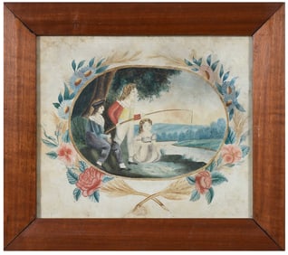 Moravian Attributed Folk Art Painting