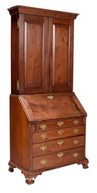 Virginia Attributed Chippendale Walnut Desk and Bookcase
