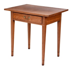 Southern Federal Inlaid Walnut One Drawer Table