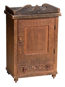 Fine North Carolina Federal Paint Decorated Tabletop Cabinet