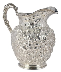Baltimore Repousse Sterling Water Pitcher, Jenkins & Jenkins