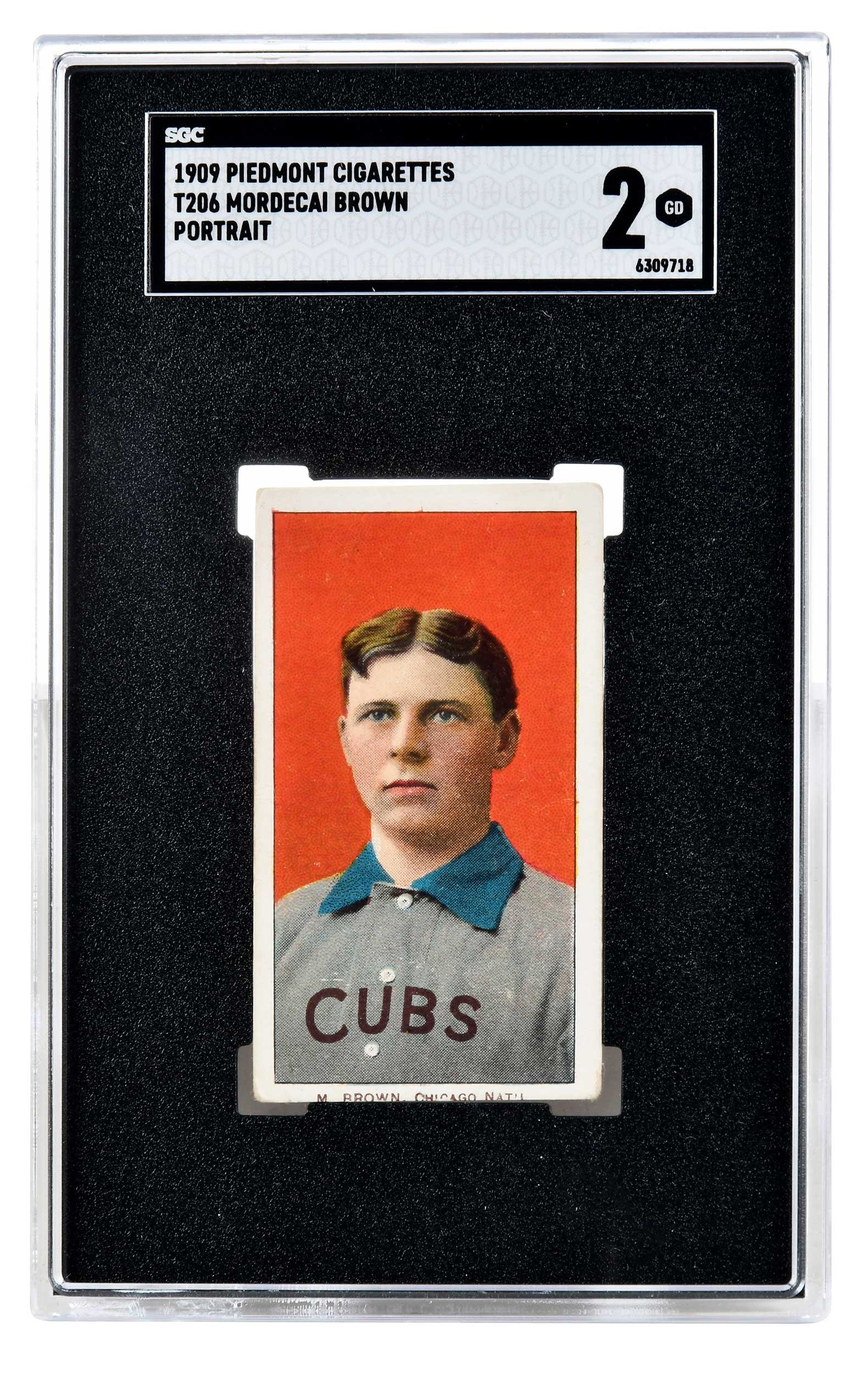 T206 Mordecai "Three Finger" Brown, Portrait (HOF) Card (1 of 3)