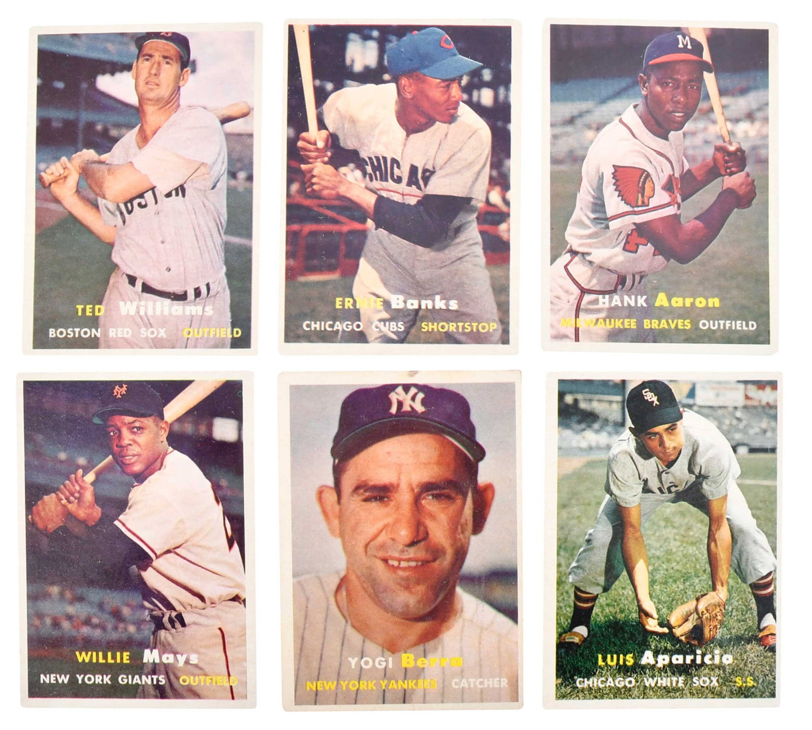 1957 Topps Baseball Partial Set: missing: 35; 76; 95; 99; 103; 105; 106; 107; 111; 114; 163; 167; 174; 176; 177; 182; 183; 188; 210; 216-218; 226-228; 232; 234; 237; 238; 249; 252; 255; 259; 287; 318; 328; 354; 361; 364; 397; 407 not