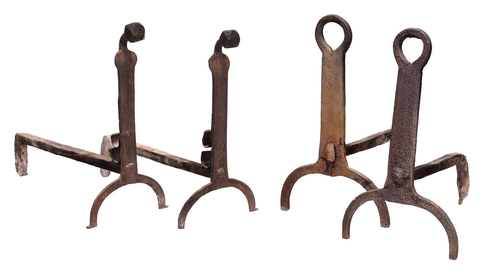 Two Pairs of Early Wrought Iron Andirons (1 of 14)