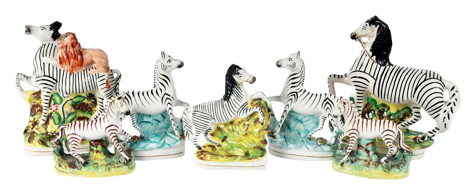 Seven Staffordshire Zebra Figures (1 of 7)