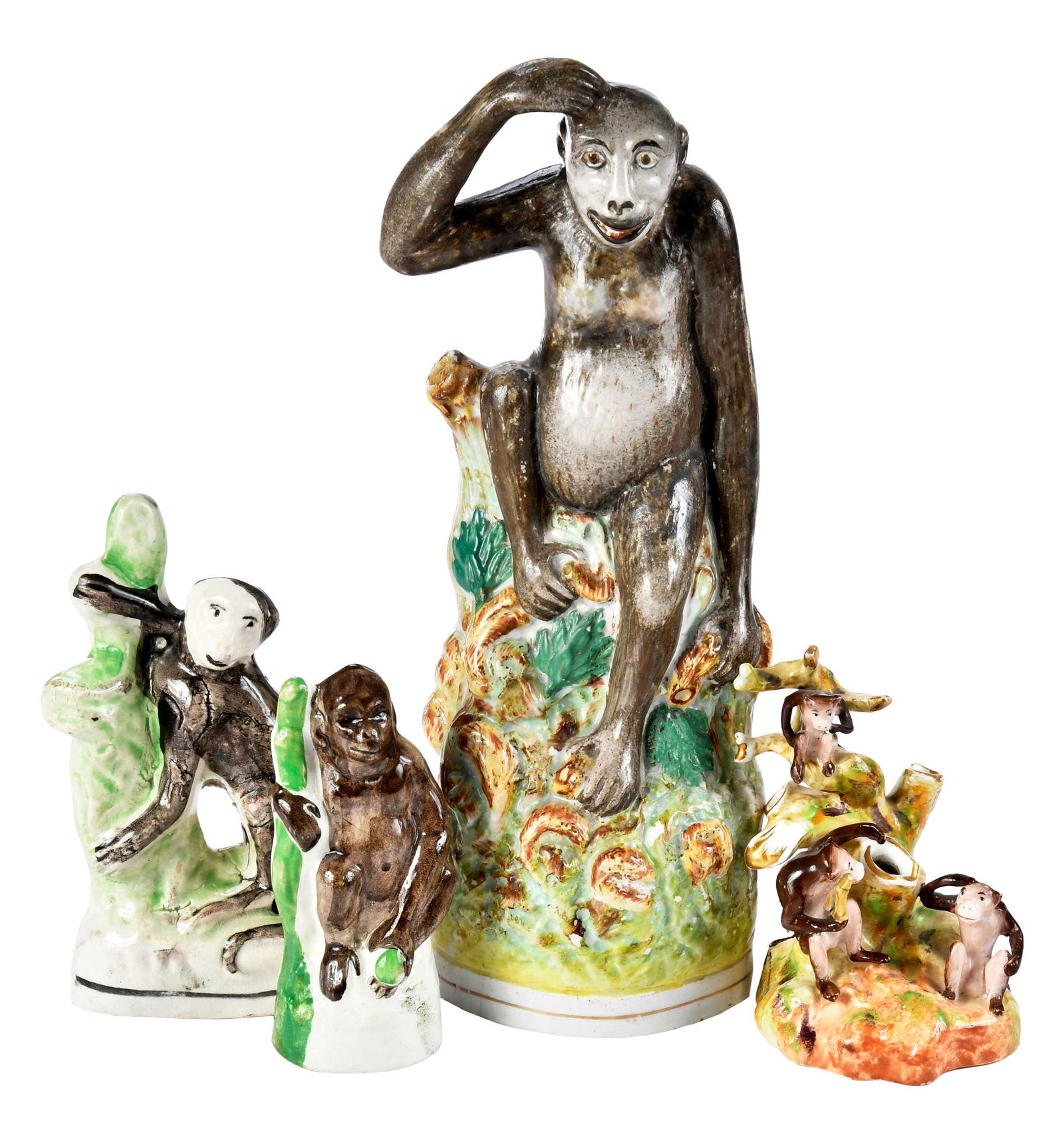 Group of Staffordshire Primates (1 of 4)