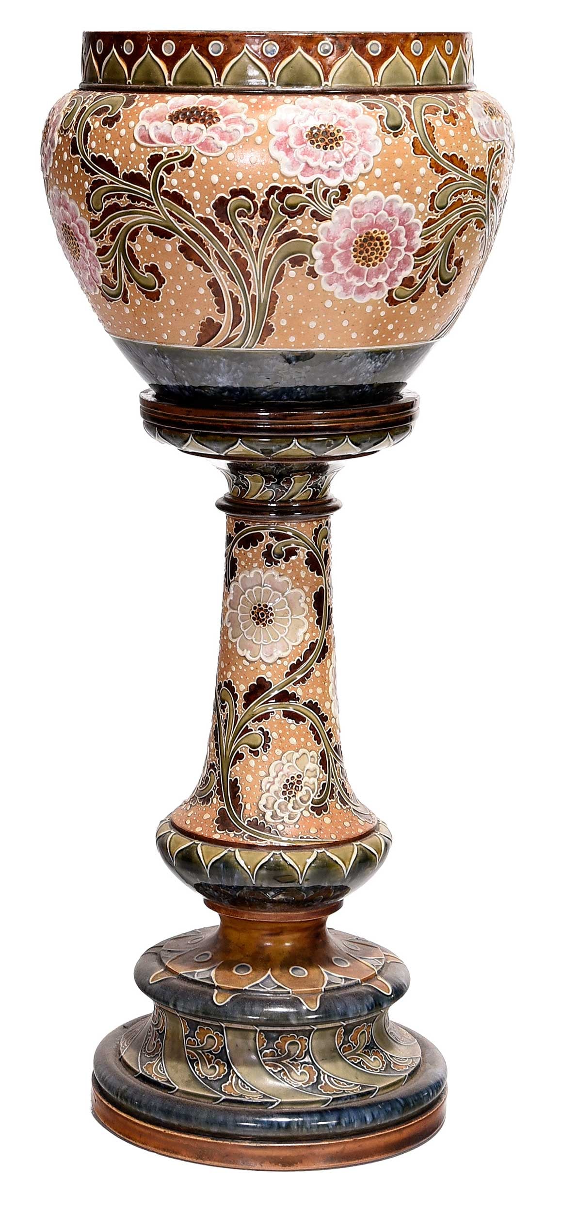 Doulton Lambeth Stoneware Jardiniere and Pedestal (1 of 8)