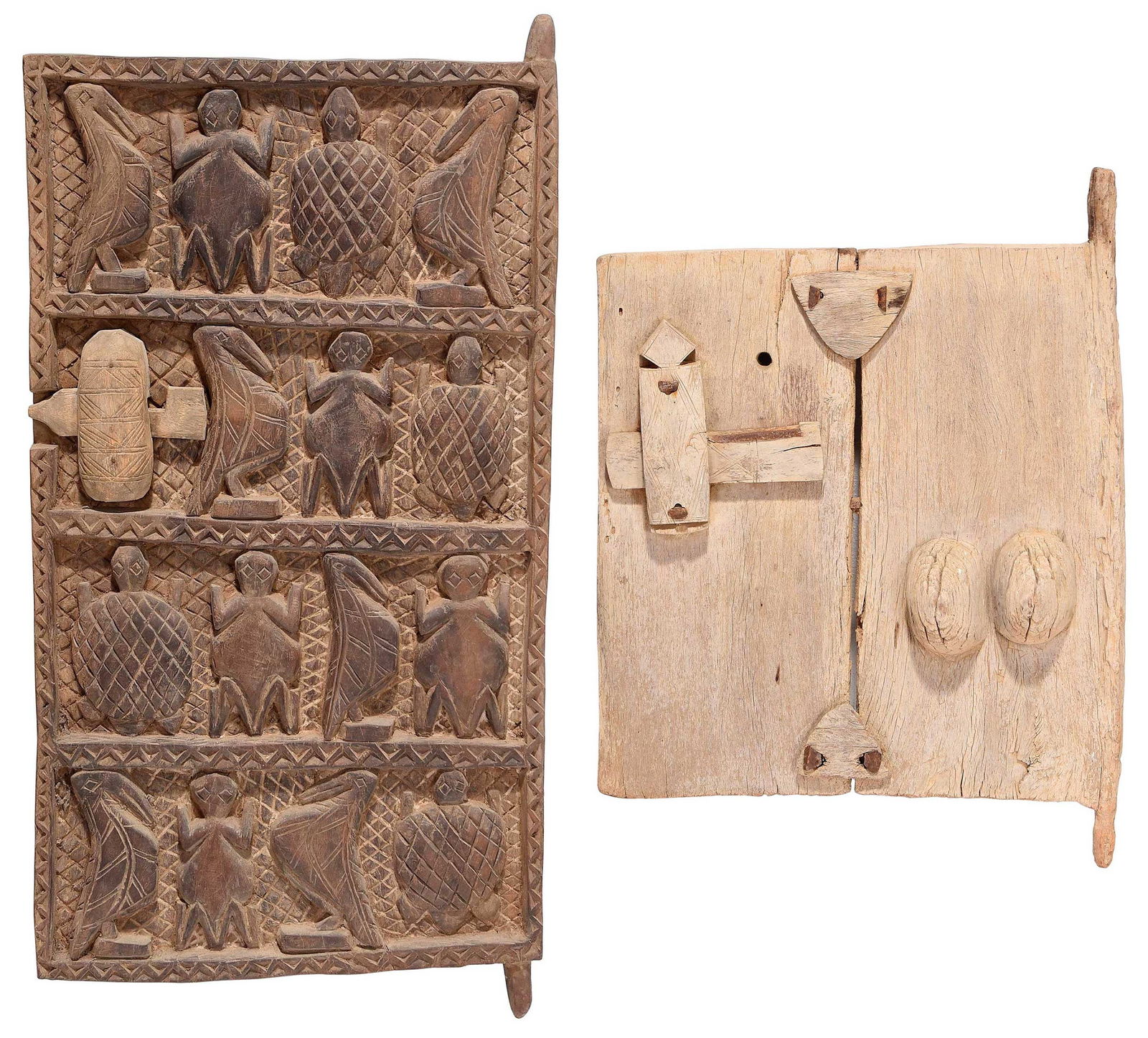 Two Dogon or Style Carved Wood Granary Doors (1 of 8)