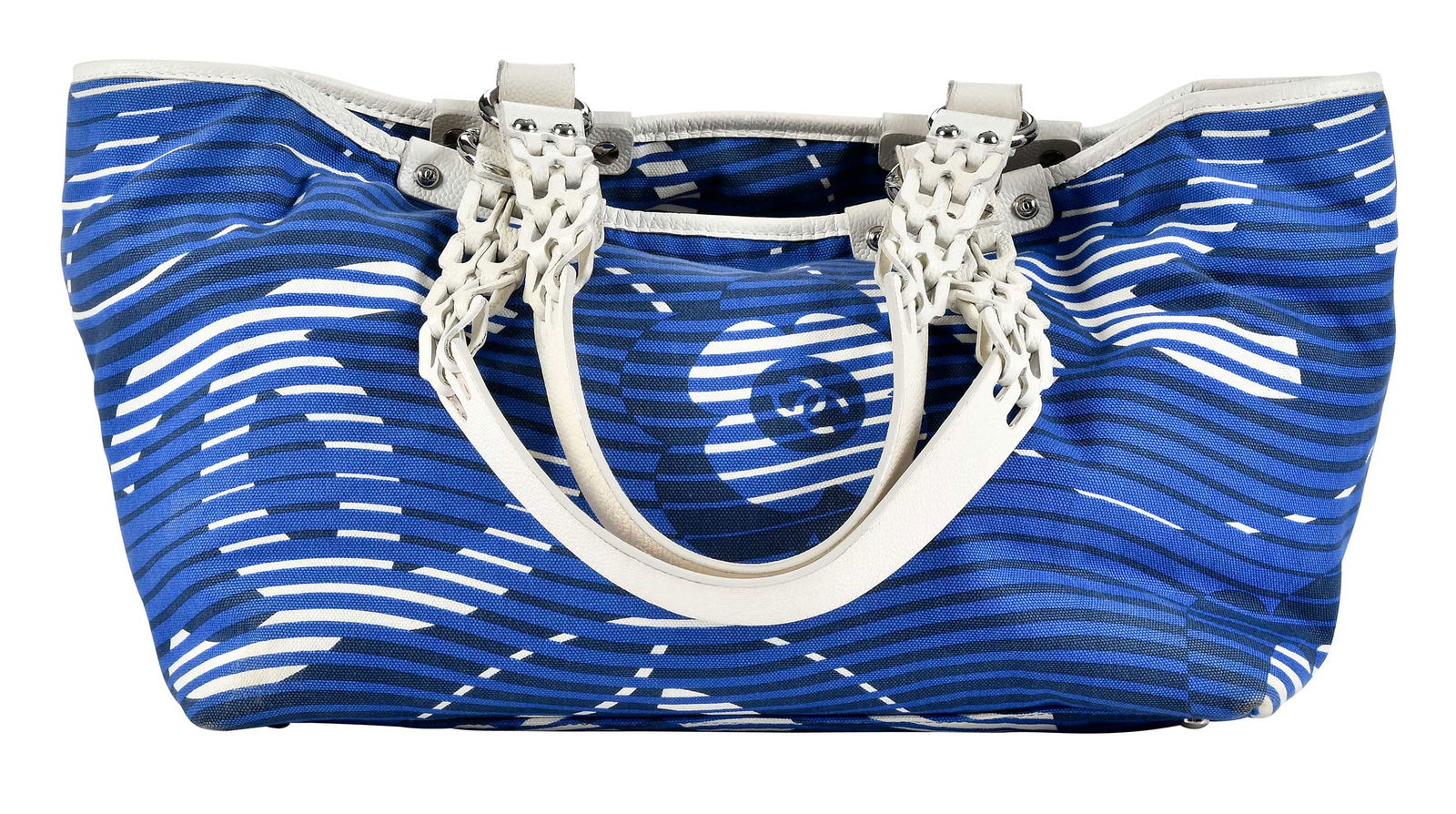 Chanel Blue Canvas Tote, Camelia Hologram (1 of 7)