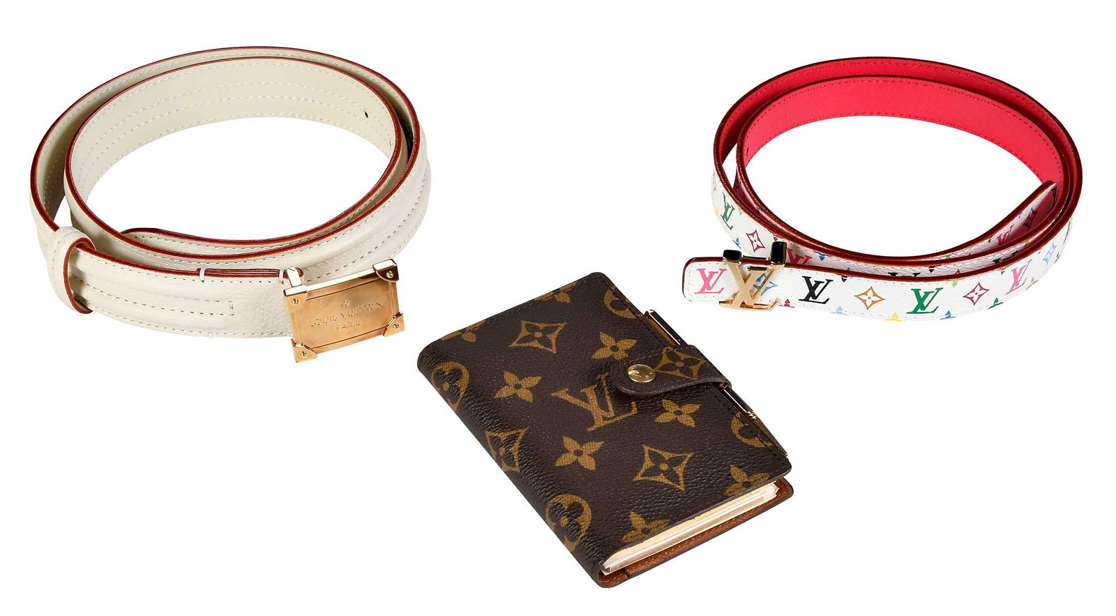 Two Louis Vuitton Belts and Monogram Agenda (1 of 9)