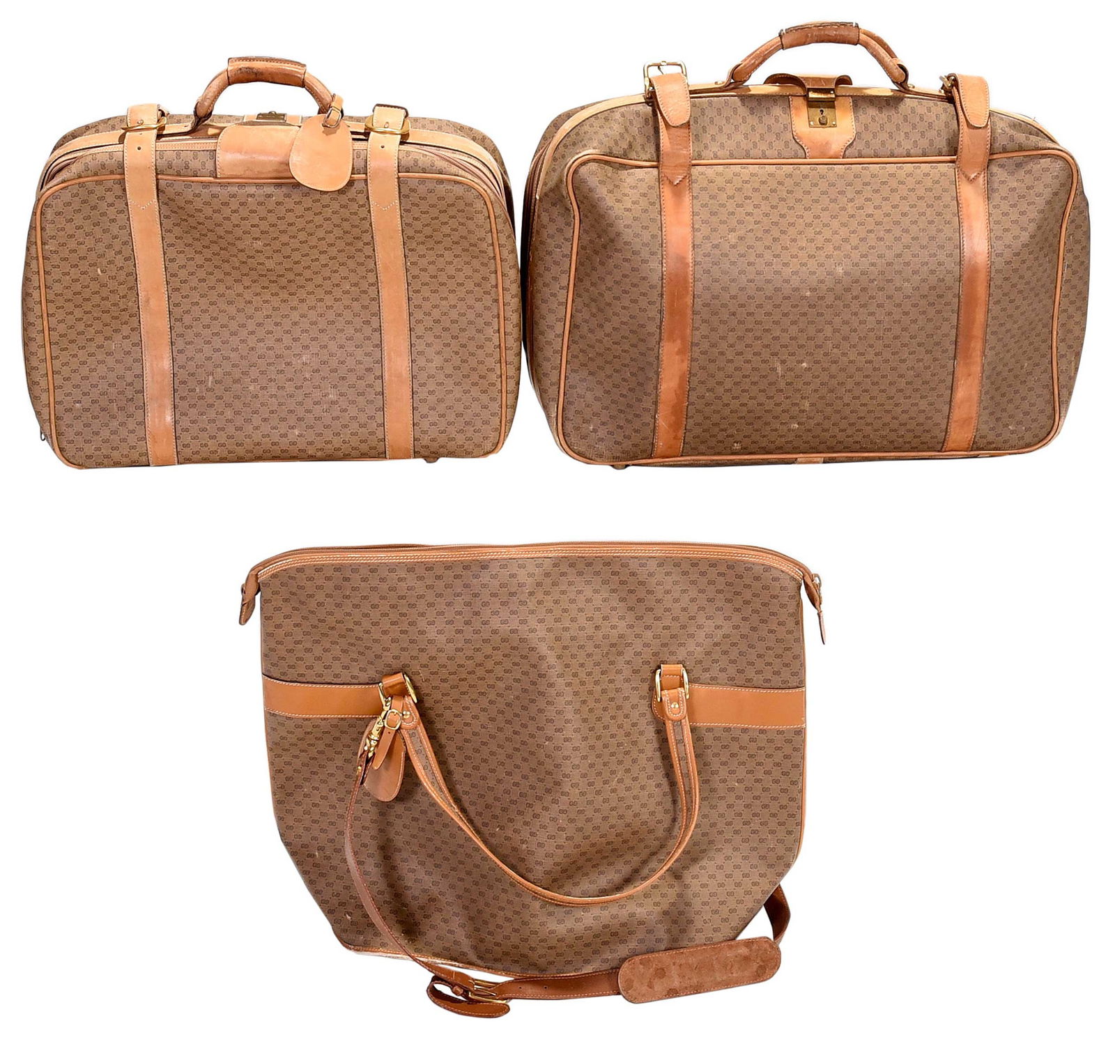 Three Gucci GG Canvas Logo Soft Side Luggage Bags (1 of 20)