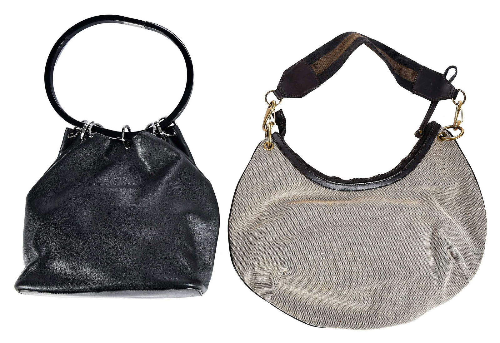Two Gucci Handbags, Leather Bucket and Canvas Hobo (1 of 7)