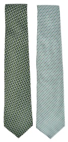 Two Hermes Silk Ties, Checkered and H Motif