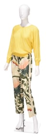 Hermes Floral Joggers and Cashmere Sweater