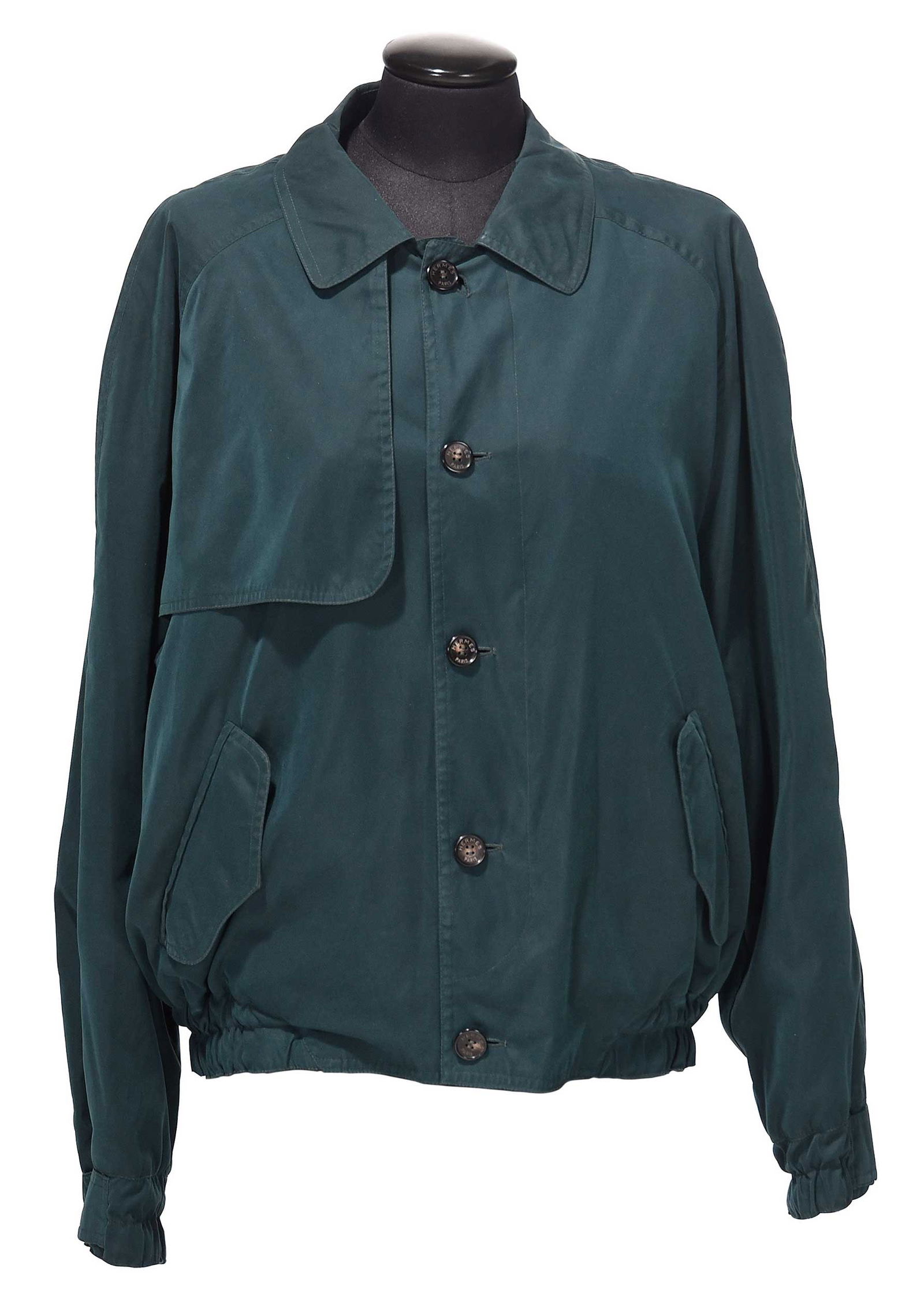Hermes Men's Hunter Green Button Down Jacket (1 of 6)