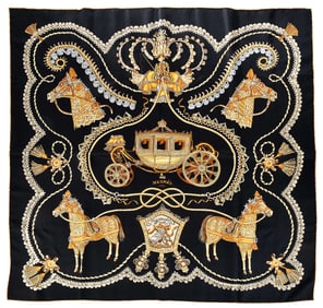 Hermes Paperoles Silk Scarf with Knotting Cards