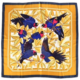 Hermes Les Perroquets Silk Scarf