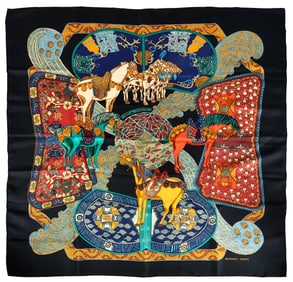 Hermes Art des Steppes Silk Scarf