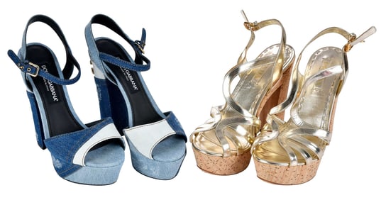 Two Pairs of Designer Heels, Dolce & Gabbana and Prada