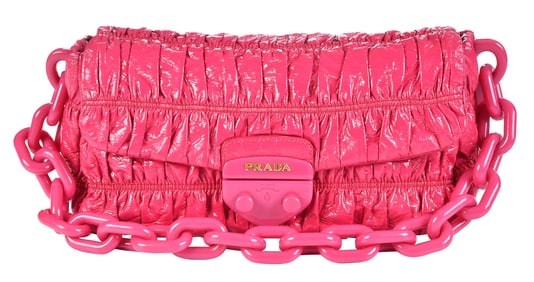 Prada Vernice Gaufre Flap Bag