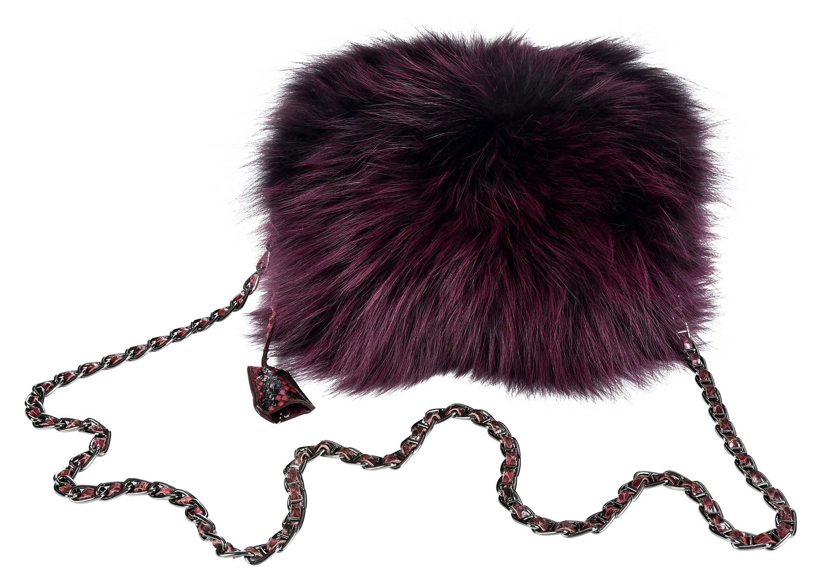 Prada Python and Fox Fur Crossbody Bag (1 of 8)
