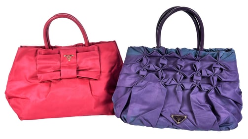 Two Prada Tessuto Handbags, Origami and Fiocco