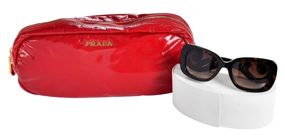 Prada Patent Leather Pouch and Sunglasses