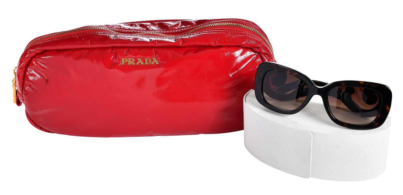 Prada Patent Leather Pouch and Sunglasses (1 of 12)