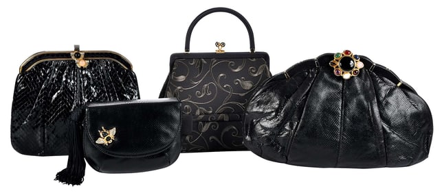 Four Judith Leiber Evening Bags and Clutches