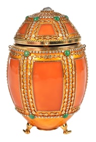 Vivian Alexander Orange Enamel Egg Minaudiere